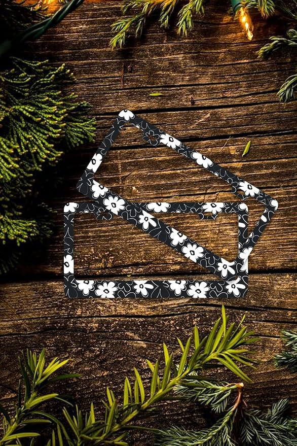 Black and White Flowers License Plate Frames - 2 Pcs Set 2 Holes Stainless Steel Metal Auto Car Accessories Decoration License Plate Frame Cover Size 6.3" x 12.2" Fit US Vehicles for Women Men Gift