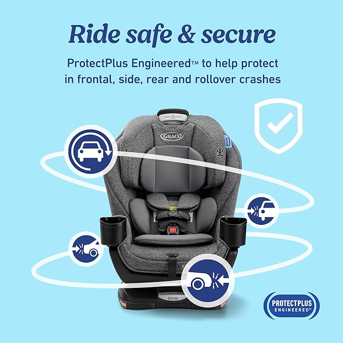 Graco Extend2Fit Convertible Baby Car Seat, Rear and Forward Facing, Adjustable Extension Panel for Extra Legroom, Ashten