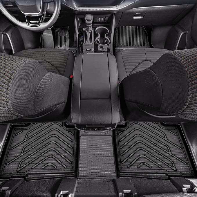 AUTOSAVER88 Floor Mats & Cargo Liners Fit for Kia Telluride 7/8 Seats 2025 2024-2020, All Weather TPE Custom for Floor Liners Trunk Mats Heavy Duty Waterproof Car Mats Set Interior Accessories, Black