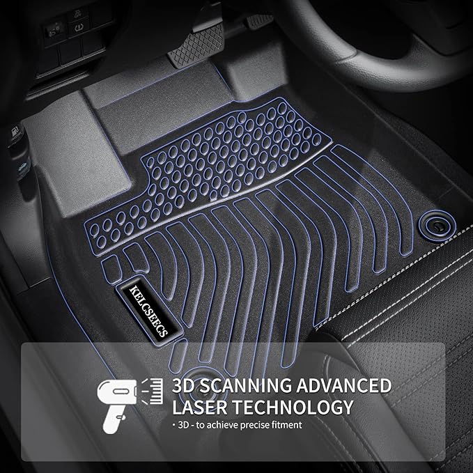 KELCSEECS® Floor Mats Custom for Chevrolet Chevy Colorado & GMC Canyon 2023 2024 2025,All Weather Protection TPE Floor Liners Front Row and Second Row Full Set Accessories Black