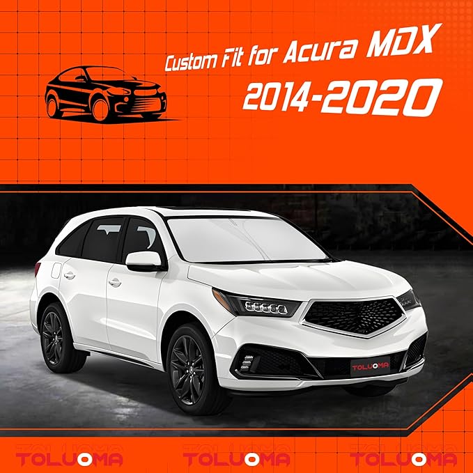 Custom Fit Windshield Sun Shade for Acura MDX 2014-2020 - Full Coverage, 210T Reflective Fabric, Double-Layer Design - Blocks 99% UV Rays, Keeps Car Cool, Easy to Install and Store