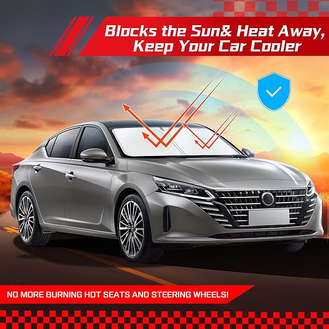ARISMOTOR Windshield Sun Shade for Ni-ssan Altima 2019-2025, Custom Fit Foldable Front Window Sunshade Sun Visor Protector, Block UV Rays Keep Your Car Cooler