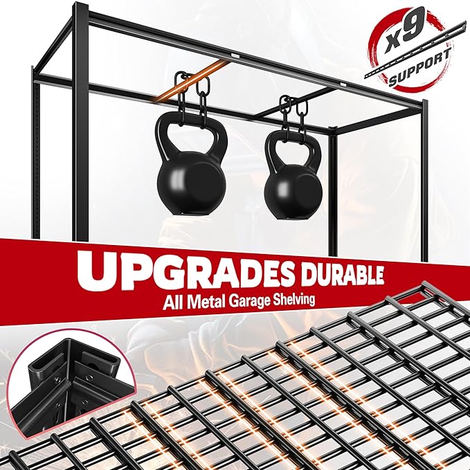 REIBII 60" W Garage Shelving, 2900LBS Storage Shelves, 6 Tier Heavy Duty Shelving, Adjustable Metal Shelving Units and Storage Rack for Warehouse, Pantry, Basement, 60" W x 84" Hx 24" D, 2 Pack