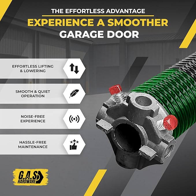Garage Door Torsion Spring 243x2x32 Torsion Springs for Left Side of Garage Door with 1" Steel Bearing, Gloves, and Winding Bars Precision E-Coating 5-Year Warranty Minimum 30,000 Cycles (Red Cone)