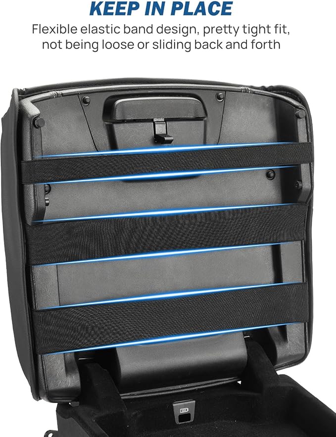 JOYTUTUS Center Console Cover Compatible with 2019-2025 Ram 1500 2500 3500, Leather Arm Rest Armrest Cover for Car, Durable Middle Console Cover Lid, Car Arm Rest Cover Pad Cushion Replacement