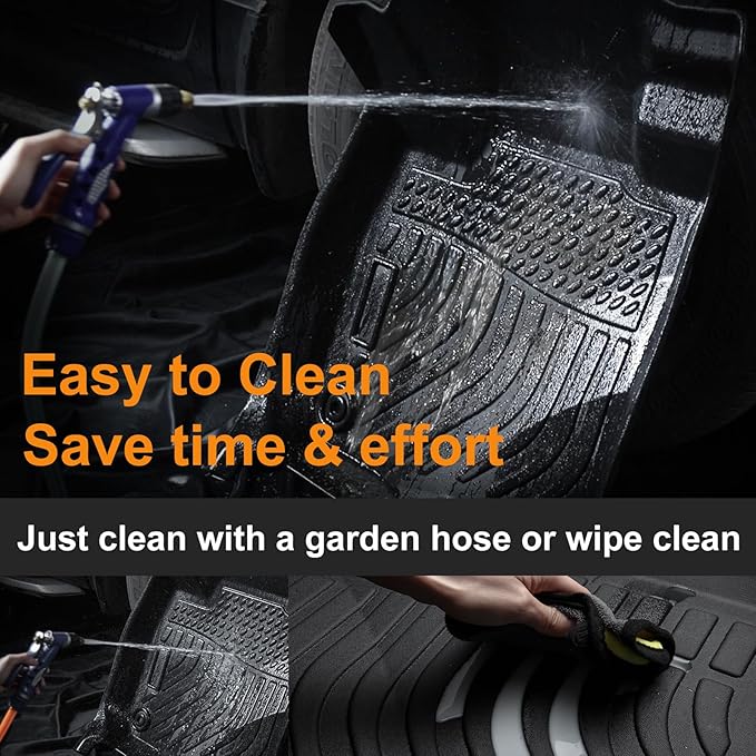 Binmotor-Floor Mats with Cargo Liner Set for Honda Pilot 2009-2015, All Weather Car Floor Mats Cargo Trunk Mat for Honda Pilot Accessories Rubber Liners