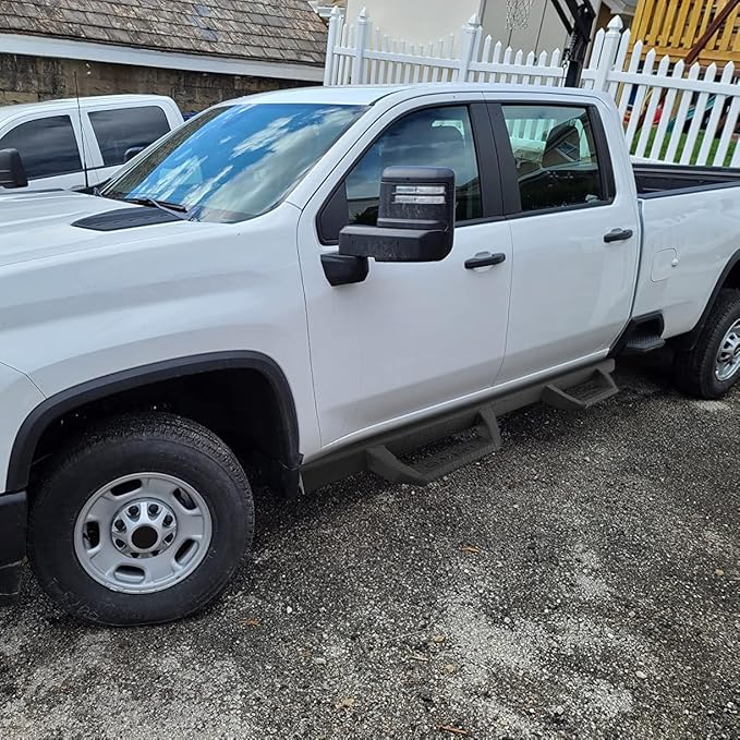 BINARY STAR Running Boarads Compatible with Vehicle 2022-2025 Toyota Tundra CrewMax Cab, 4.3 Inch Drop Down Tundra Side Steps Side Bars, Black Step Bars Made with Carbon Steel.