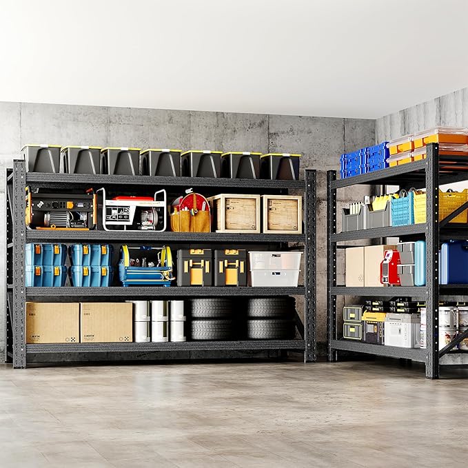 48" W Storage Shelves 3000lbs Garage Metal Shelving Heavy Duty Garage Shelves Adjustable Storage Shelves for Industrial, Factory,48" W X 24" D X 69" H