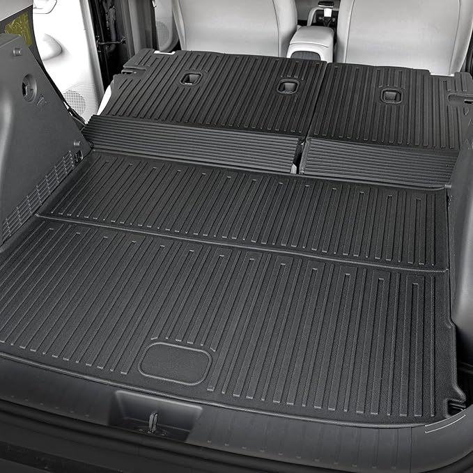 Floor Mats Set for 2024 2025 Hyundai Kona Gas, Full Coverage All Weather Floor Mats Cargo Mat with Backrest Protectors & Door Sill Guards for Hyundai Kona Accessories (Not fit EV/Electric)