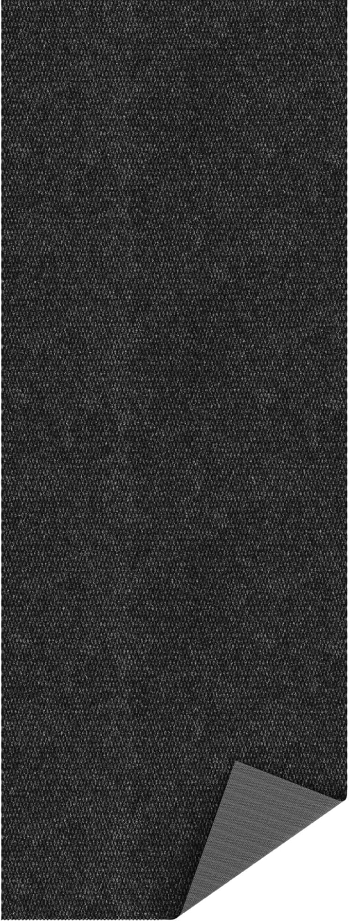 Ottomanson 2' x 19' Hallway Runner with Scraper Pile Extra Durable Non-Slip Rug Mat for Indoor & Outdoor Use - Ideal for Kitchen, Entryway, Patio & Garage - High-Traffic Carpet, Black