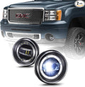 Tecoom LED Fog Lights, 1 Pair Bumper Driving Fog Lamps Compatible with 2007 2008 2009 2010 2011 2012 2013 GMC Sierra 1500/2500/3500, DOT SAE Approved,Waterproof 4200 lumen LED Fog Light