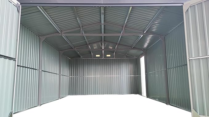 KUIKUI Shed 20x13 FT, Metal Shed Without Floor, Outdoor Storage Shed with Lock for Car, Truck, Lawnmower