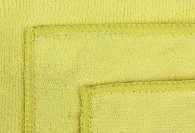 Eurow 300 GSM Microfiber Cleaning Towels, Reusable, Lint-Free, Streak-Free, Ultra Absorbent Cloths for Car, Home, Kitchen, RV, Dairy Use, Machine Washable and Scratch-Safe, 12x12in, 50-Pack, Yellow