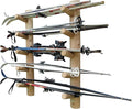 10-Place Wall-Mounted Ski Log Racks - Skis Wall Mount Garage Racks, Indoor & Outdoor Vertical Ski Holders for Walls, Hangers for Skis Indoor Storage Rack, Garage Hanging Rack - Natural