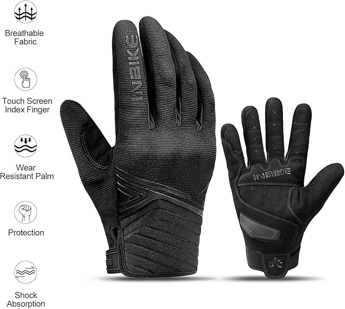 INBIKE Breathable Mesh Motorcycle Gloves Touchscreen with TPR Palm Pad Hard Knuckles
