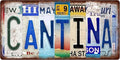 CANTINA Space Vintage Metal Tin Sign License Plate Bar Cafe Garage Cave Home Room Wall Bathroom Farmhouse Garden Porch Patio Decor, 12 x 6 Inch