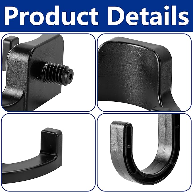 6 Pcs ABS Storage Shed Tool Hooks,Shed Tool Hangers Include J-Shape,U-Shape and V-Shape,Storage Shed Shelves Accessories for Organizing Tool, Ladders, Bulk Items