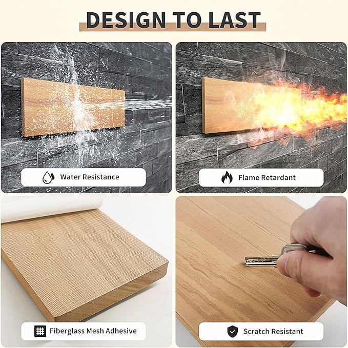GWP02S Wood Grain Garage Wall Protector Car Door Protectors, Garage Accessories, Parking Stopper for Garage, Tool-Free, Designed in Germany (4-Pack Wood Grain)