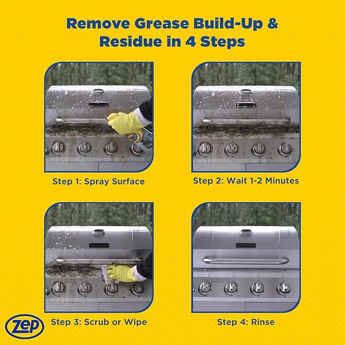Zep Fast 505 Cleaner and Degreaser - 32 oz (Case of 4) - ZU50532 - Great for Grills, Plastics, Metal, and More