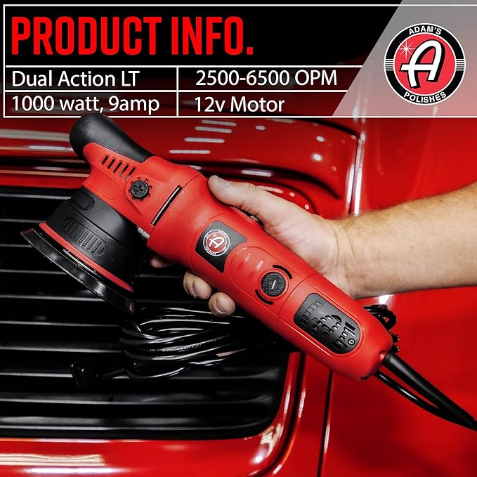 Adam's 9mm Dual Action Car Polisher - Buffer Car Scratch Remover for Car Detailing
