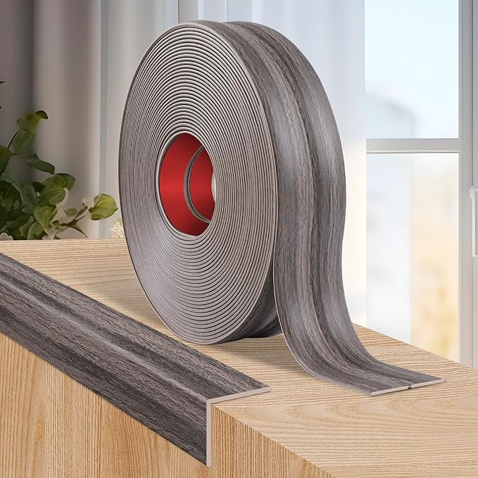 Flexible Wall Corner Protector Moulding Trim Peel and Stick Wall Corner Guards Edge Protector Self Adhesive Molding Trim Strip for Edge Ceiling (Brown Walnut Wood Grain, 2.4 in x 40 Ft)