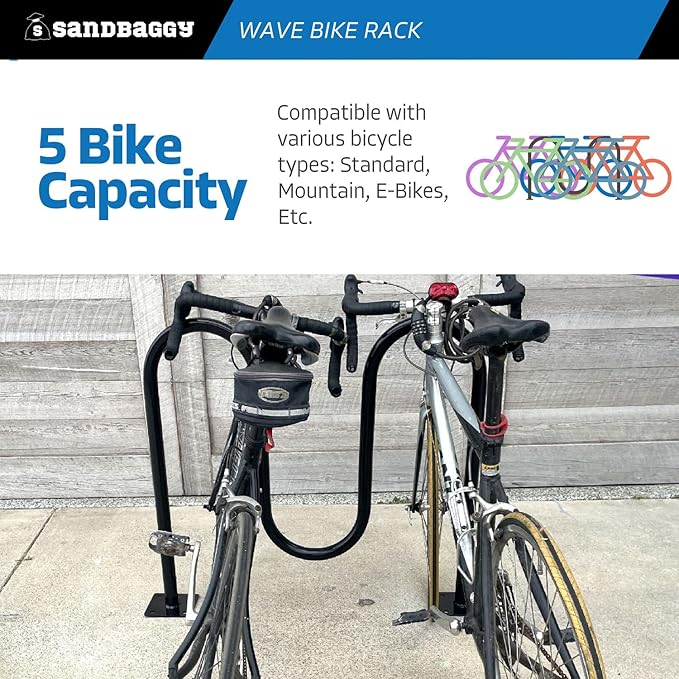 Sandbaggy Commercial Bike Racks - Galvanized Steel - Anti-Theft Design - In Ground, Apartments, Sidewalks, Industrial