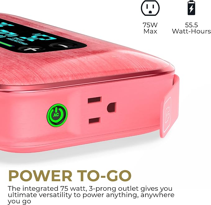HALO Bolt Ultimate 3 Portable Car Battery Jump Starter | 130 PSI Air Compressor, 55.5Wh USB Power Bank, Large Display, Emergency Floodlight & Charger, Jumps Cars SUVs & Trucks, Inflates Tires — Pink