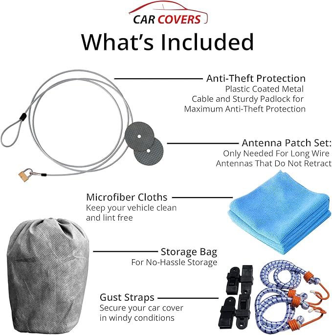 Car Covers Weatherproof Max Truck Cover & Warranty Compatible with Ford 1961-2022 F-450 Crew Cab ~8' & Shell– Outdoor Cover, Prevents Theft with Cable Lock