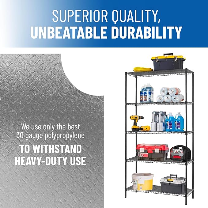 Sterling Shelf Liners Wire Rack Covers: Plastic Shelf Liner Cover for Wire Shelving: Cover Mats for Shelves in Pantry, Closet, and More: 18x48 Inch: Clear, Set of 4