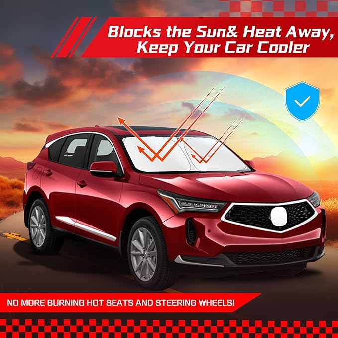 ARISMOTOR Windshield Sun Shade for Acura RDX 2019-2025, Custom Fit Foldable Front Window Sunshade Sun Visor Protector, Block UV Rays Keep Your Car Cooler