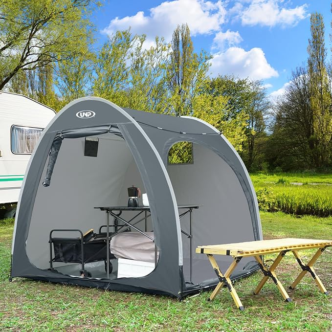 UNP Bike Storage Shed Tent, Portable Outdoor Bike Storage Tent with 210D Oxford Thick PU4000 Waterproof for 1/2/3/4 Bikes, Bike Covers Storage Shed Tent for Bicycles, Lawn Mower, Garden Tools