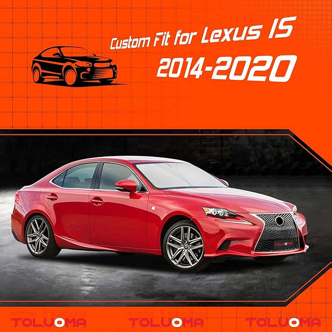 Custom Fit Windshield Sun Shade for Le-xus is Sedan IS350 IS300 IS250 IS200t 2014-2020 - Full Coverage, 210T Reflective Fabric, Double-Layer Design - Keeps Car Cool, Easy to Install and Store