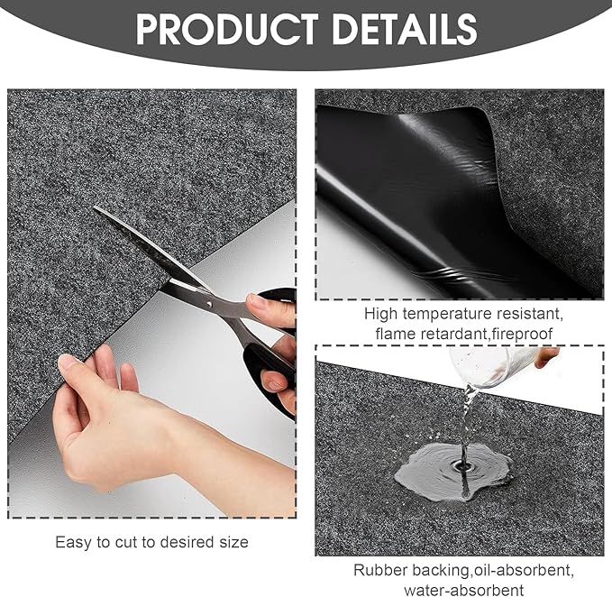 GlowShade 2 Pack Oil Spill Mat, 36 X 60 Inch Garage Floor Mat Under Car, Absorbent Oil Pads Drip Leak Mat with Weather Backing, Reusable, Washable, Non Slip, Protects Floor (2)