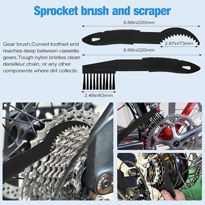 Bike Cleaning Kit Including Bicycle Chain Scrubber, Bike Link Pliers, Bicycle Chain Cleaning Agent, Chain Lube, Cleaner Brush Tool