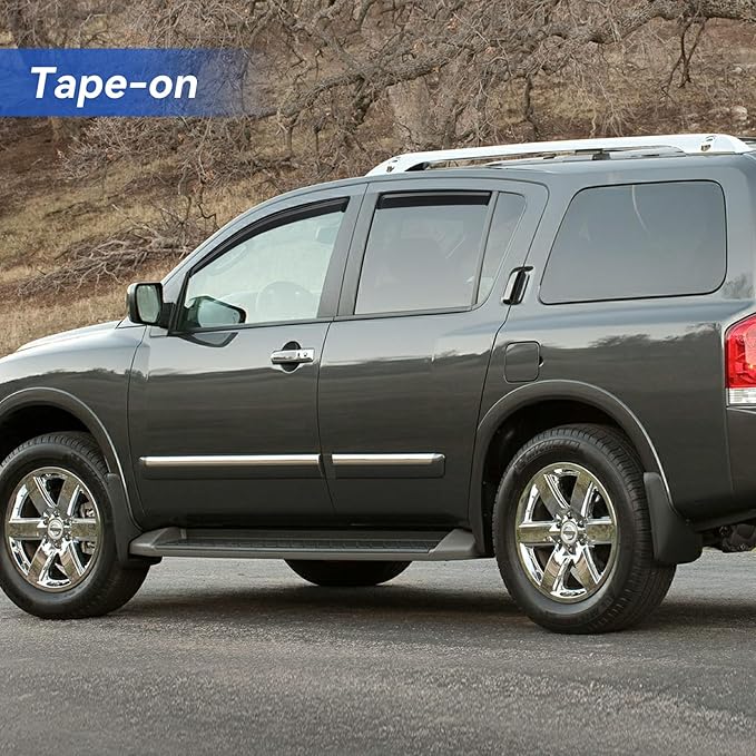Window Visors Rain Guards Shield for 2004-2016 Nissan Armada, Out-Channel Window Vent Wind Deflectors Visors Shades for 04-16 Armada