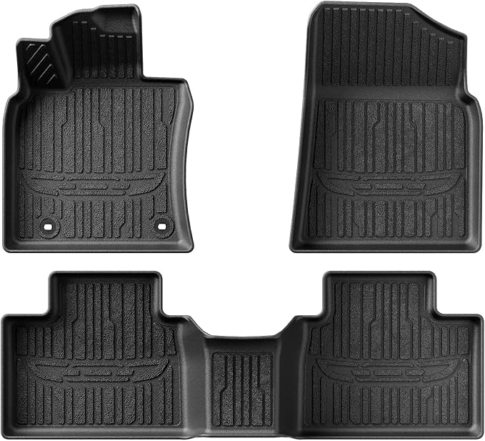 TripleAliners Floor Mats All Weather Liners Compatible with 2025 Toyota Camry (Include Hybrid) Accessories 1st & 2nd Row Full Set Floor Liners TPE Custom Fit Protection Car Mats