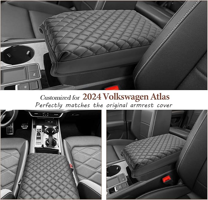 SKTU for 2024 2025 2026 Volkswagen Atlas Center Console Cover 2024 2025 2026 VW Atlas Armrest Cover 2024 2025 Atlas SE/SEL Seat Box Cover VW Atlas 2024 2025 2026 Accessories Center Console Cushion