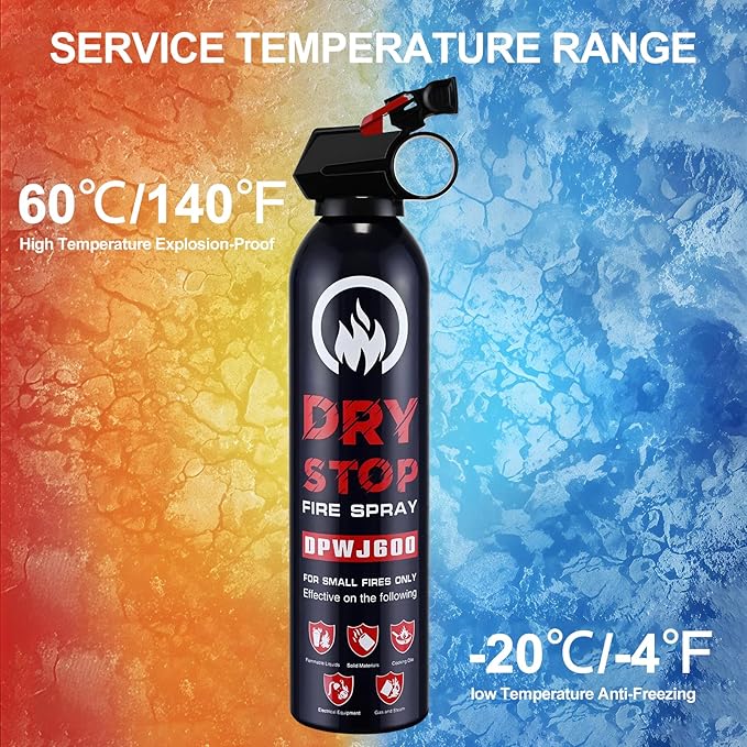 3Pack Dry Stop Fire Extinguisher for Home - Auto Fire Extinguisher for Truck Vehicle, 600g Dry Chemical Powder A B C Fire Extinguisher for Kitchen, Car, Boat, Marine, Portable Use (3 Blue)