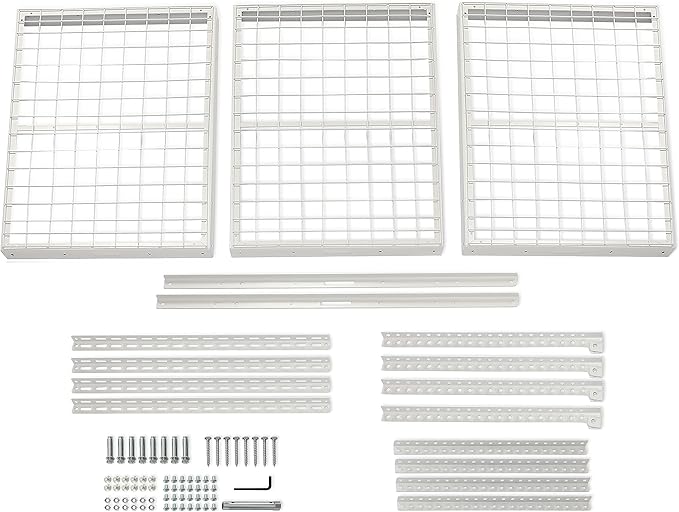 Kojem 3x6 Overhead Garage Storage Rack, 22'' to 40" Adjustable Heavy Duty Garage Ceiling Storage Racks Storage Organization System, 550LBS Weight Capacity, White