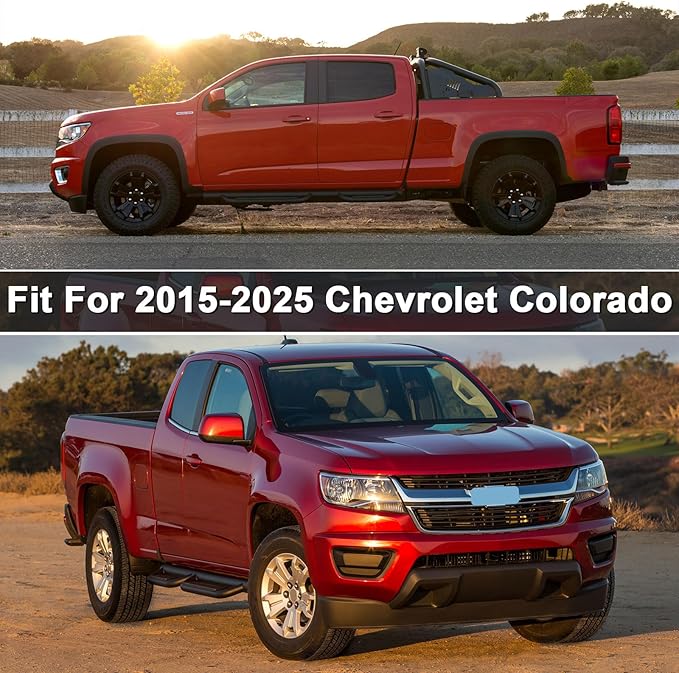 Waterproof Car Cover Compatible with Chevrolet Colorado Crew Cab Long Bed 6.1ft WT/LT/Z71/ZR2 2015-2025, 420D Oxford Cloth Car Cover with Zipper Door for Snow Rain Dust Hail Protection