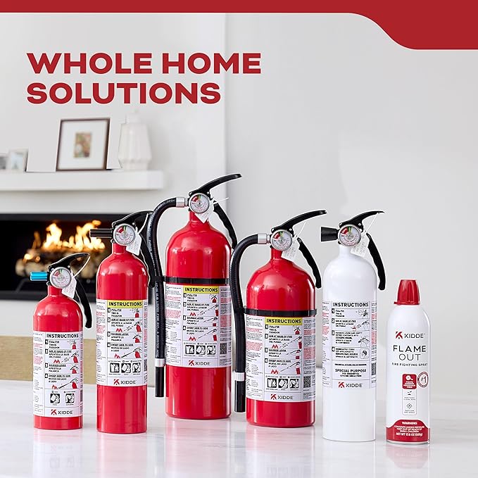 Kidde Basic Fire Extinguisher for Home, Office, Residential, Single-Use, 5BC