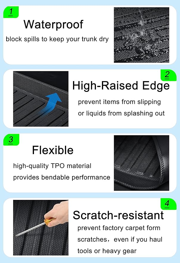 RAV4 Floor Mats Compatible with 2025 2024 2023 2022 2021 2020 2019 Toyota RAV-4，All Weather Protection Waterproof Durable Anti-Slip Odorless Custom-fit TPE Floor Liner Front and Rear Row Set