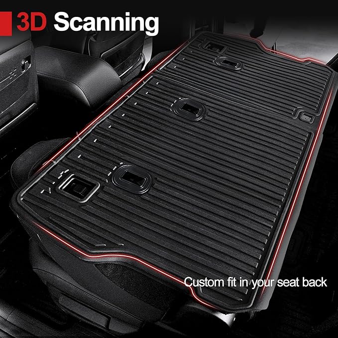 2nd Row Backrest Mat for 2024 2025 Hyundai Santa FE, All Weather TPE Seat Back Covers Durable Kick Mats for 2025 Hyundai Santa Fe Accessories (Fit Hybrid and Fuel)