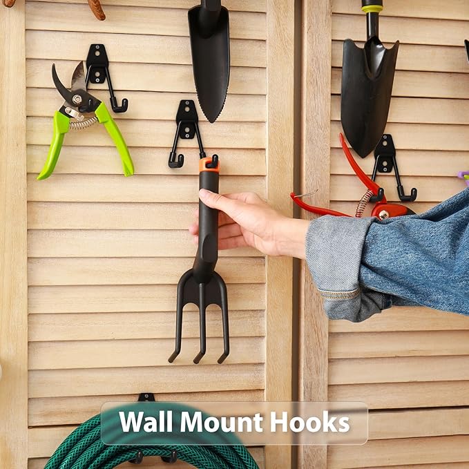 4 Pack 4.5x2.75 Inch Utility Steel Wall Mount Heavy Duty Garage Hooks with Anti-Slip Coating,Storage More Yard,Garden and Power Tools and for Hanging Hose,Ladder and Bike