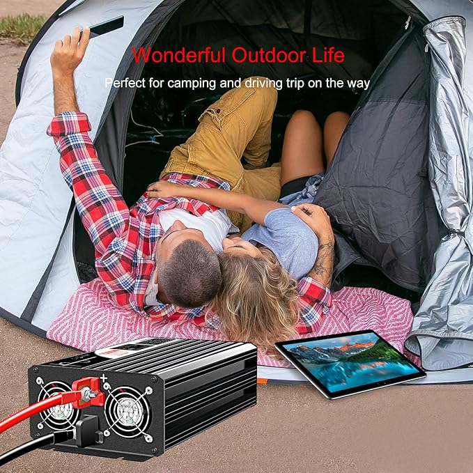 Xijia 1500W(Peak Power 3000W) 48v to 120v Pure sine Wave 60HZ Solar Inverter for Home Use car (DC48V (Range 40V-60V) 1500W)