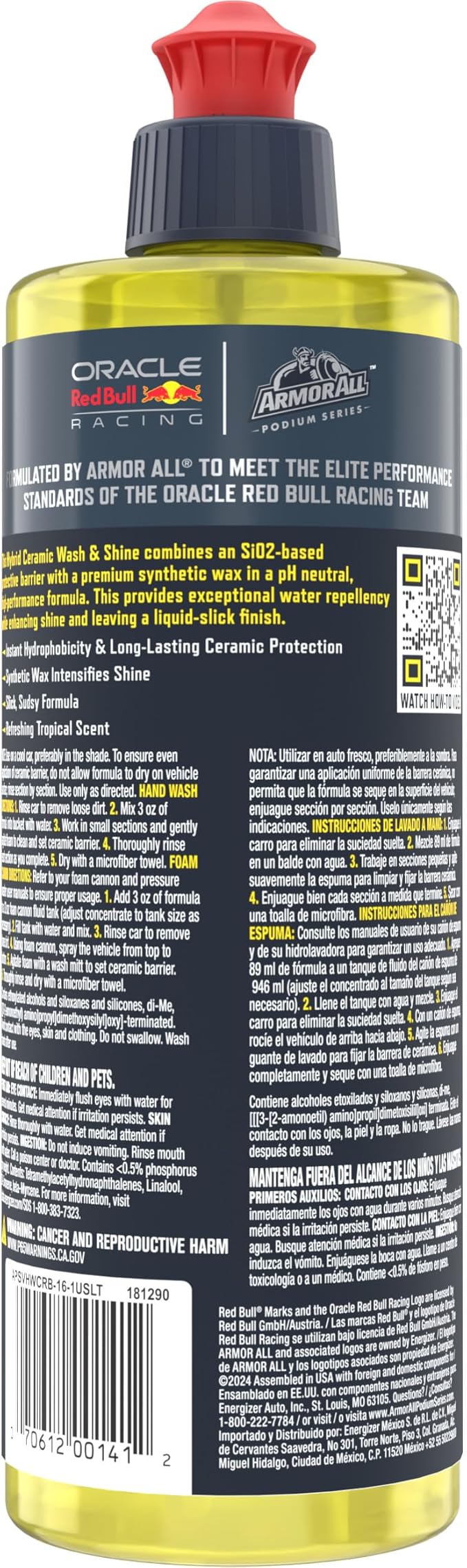 Armor All Podium Series Hybrid Ceramic Wash & Shine, 16 fl oz, 2-in-1 Car Wash and Wax Developed in Collaboration With Oracle Red Bull Racing