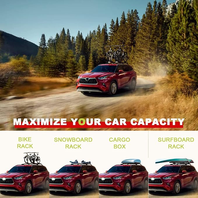 KINGGERI Lockable 260lbs Cross Bars Roof Racks Fit for Toyota Highlander 2020 2021 2022 2023 2024 2025 XLE Limited Platinum Hybrid, Heavy Duty Aluminum Metal Crossbar Luggage (NOT for L/LE/LE Hybrid