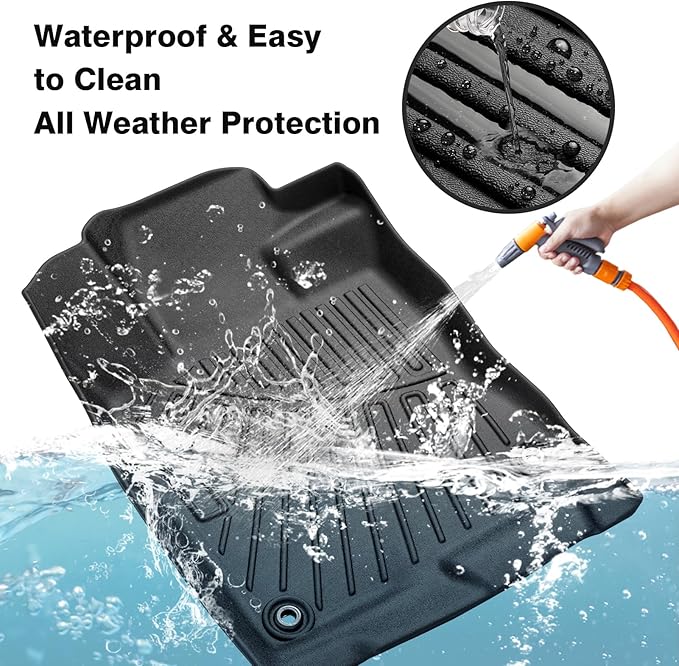 Powerty Floor Mats for 2022-2025 Honda Civic/2023-2025 Acura Integra Accessories All Weather Floor Liner 3D TPE 1st & 2nd Row Floor Mat Heavy-Duty Floor Liners