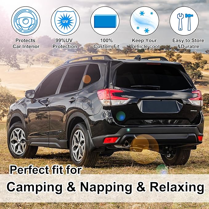 TINGLU Window Shades for Subaru Forester 2019-2024 Accessories Car Side Full Windows Rear Triangular Windshield Sun Shade Sun UV Rays & Privacy Protection for Camping,Napping,and Relaxing 8PCS
