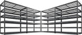 REIBII 3500LBS Garage Shelving, Adjustable Storage Shelves Heavy Duty, 6 Tier Heavy Duty Shelving, Metal Shelving Unit for Warehouse, Basement, Industrial, 55" W x 26" D x 84" H, Black, 4 Pack
